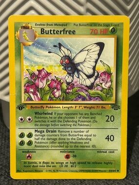 Pokemon Butterfree, Vintage Card, 1999, 96, 98, Collectible, Fan Favorite